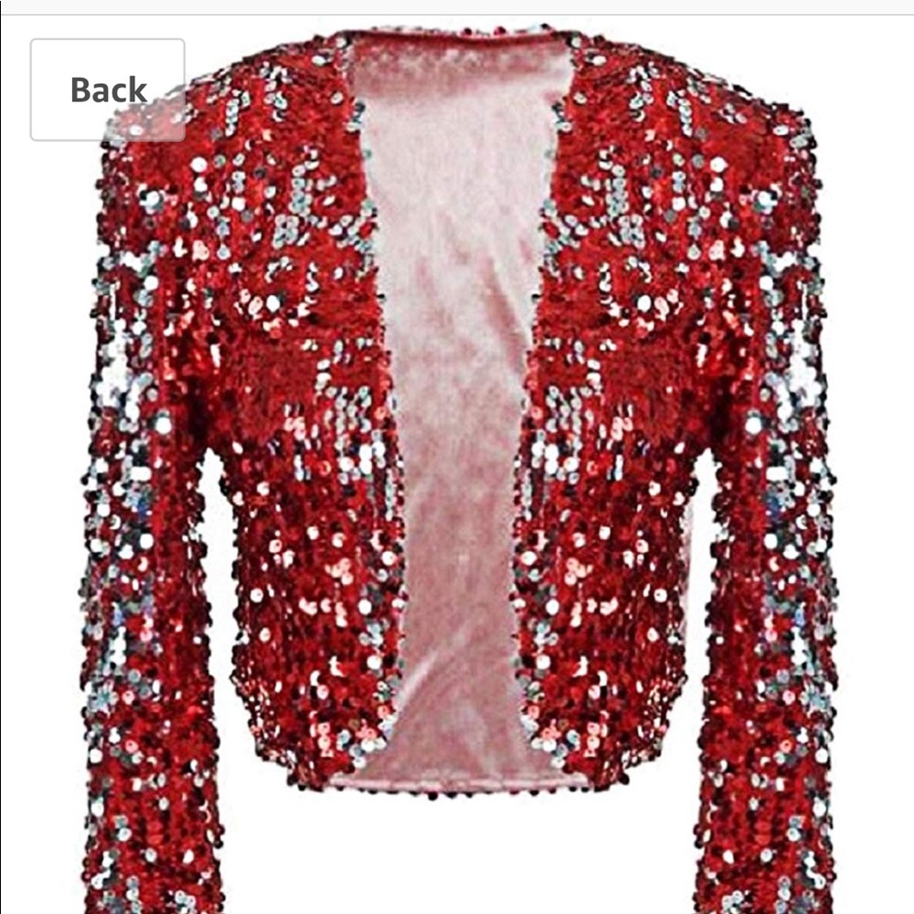 Bolero Sequin Red Shrug S NWOT